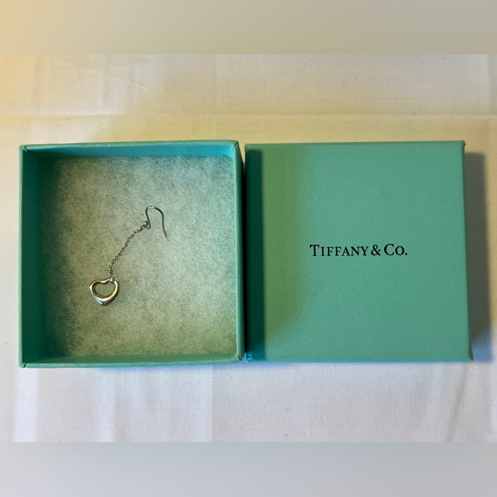 Tiffany & Co. Elsa Peretti Open Heart Drop Dangle Earrings Silver 925 (Single) - Picture 7 of 7